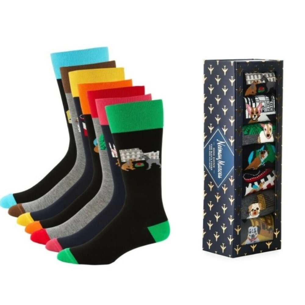 Neiman Marcus Dog Travel Mens Socks Crew